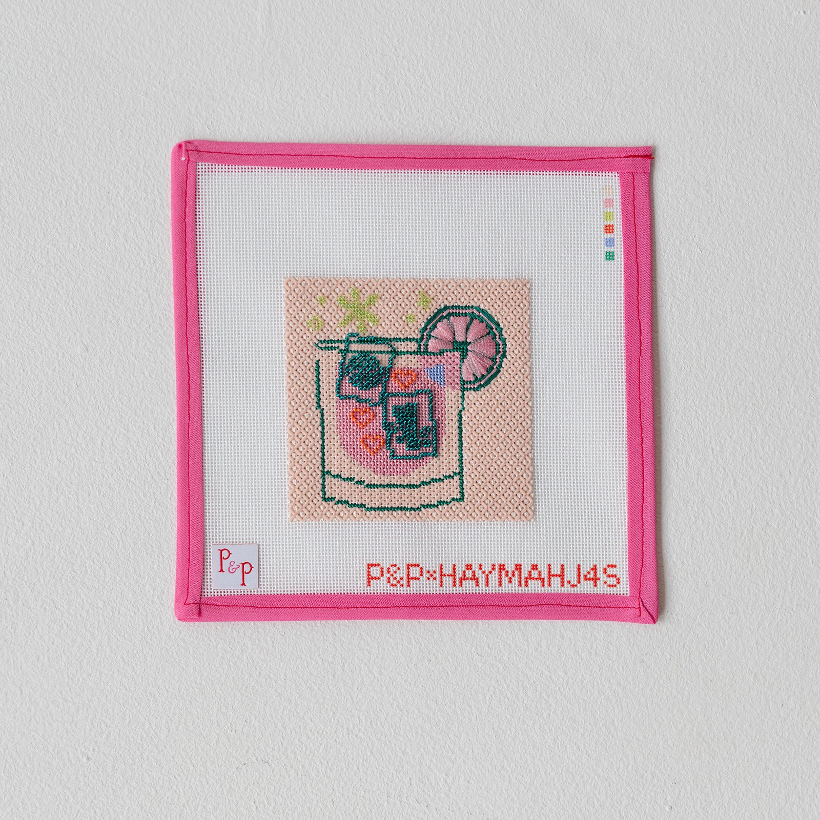 Pink Mahjong Cocktail Coaster