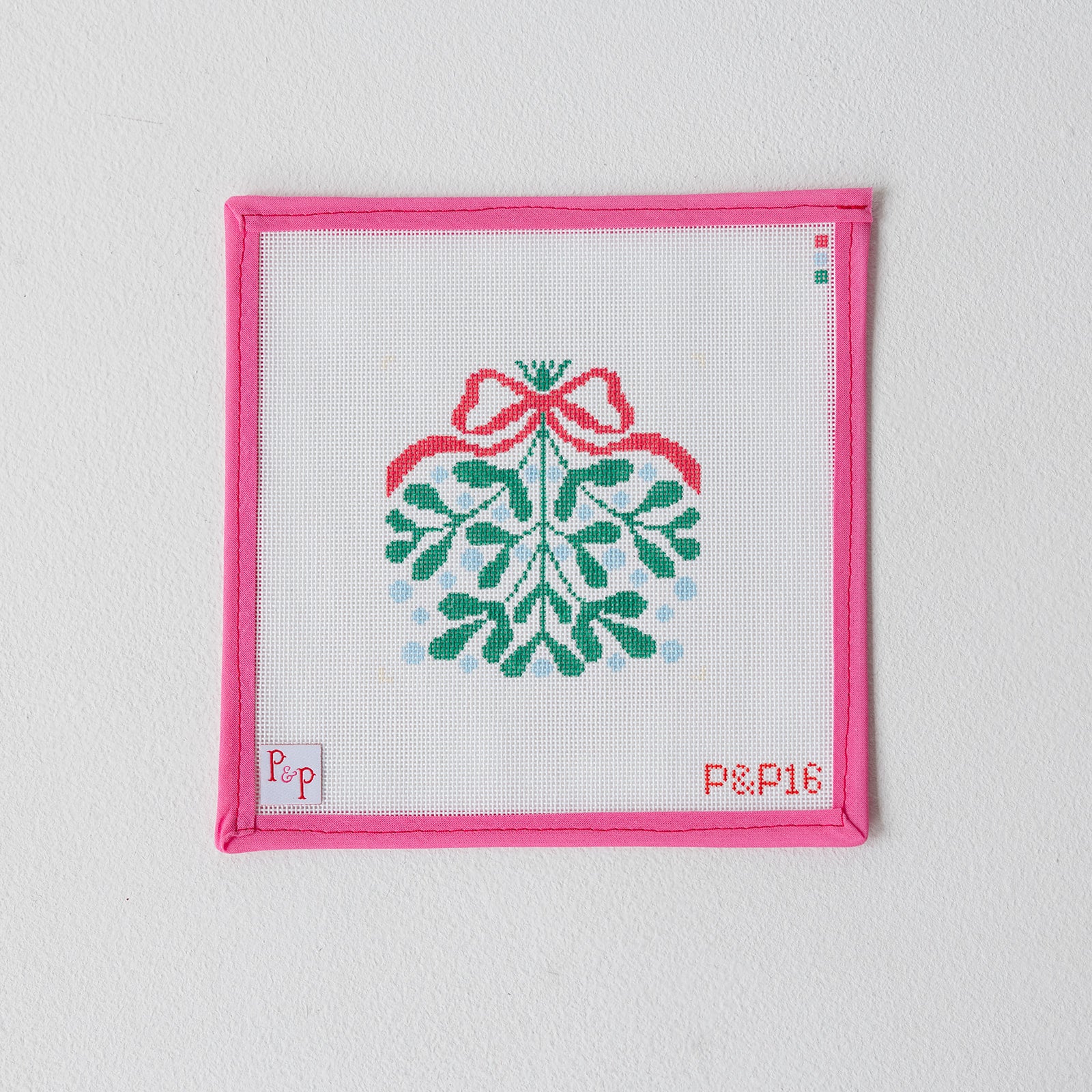 Red Bow Mistletoe Coaster