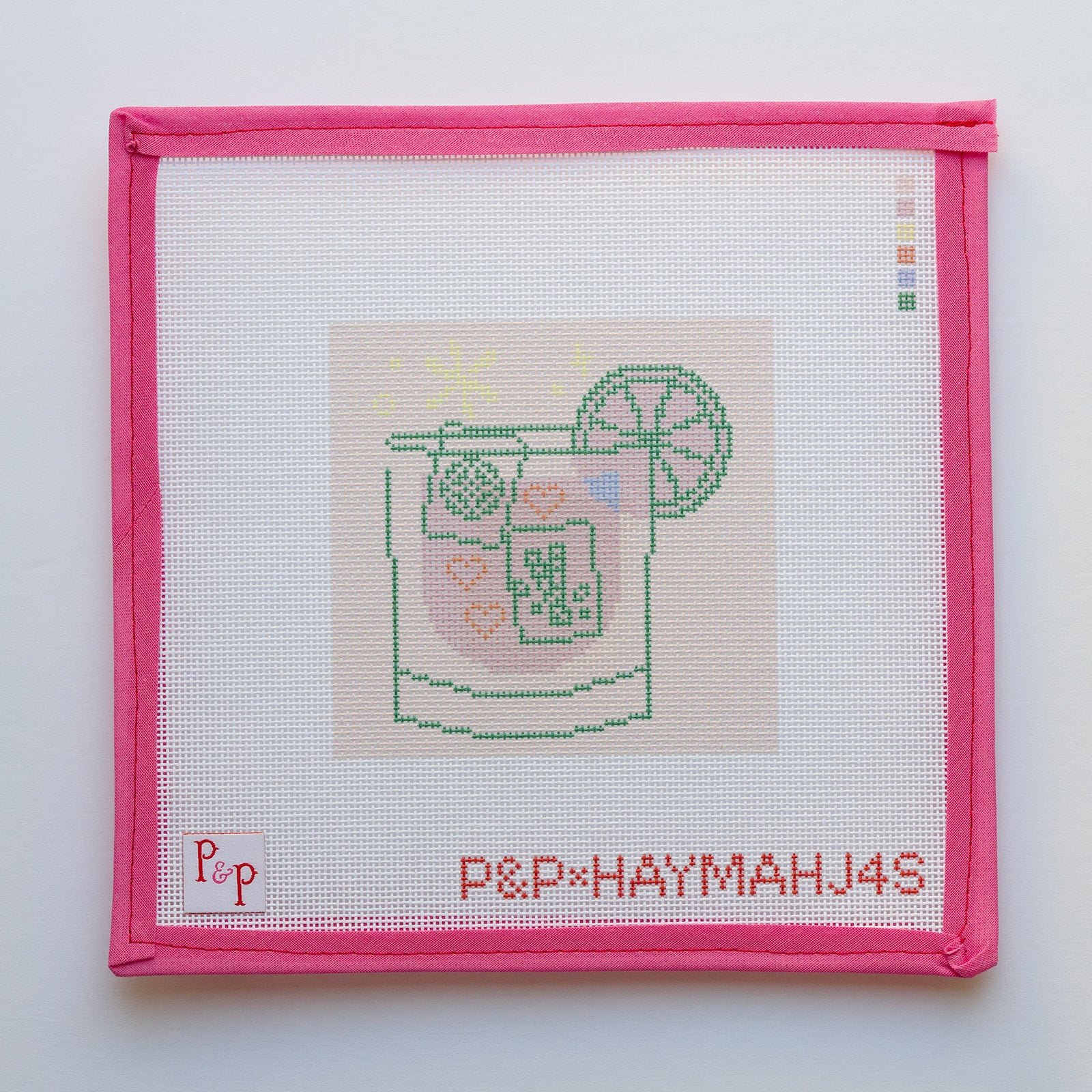 Pink Mahjong Cocktail Coaster