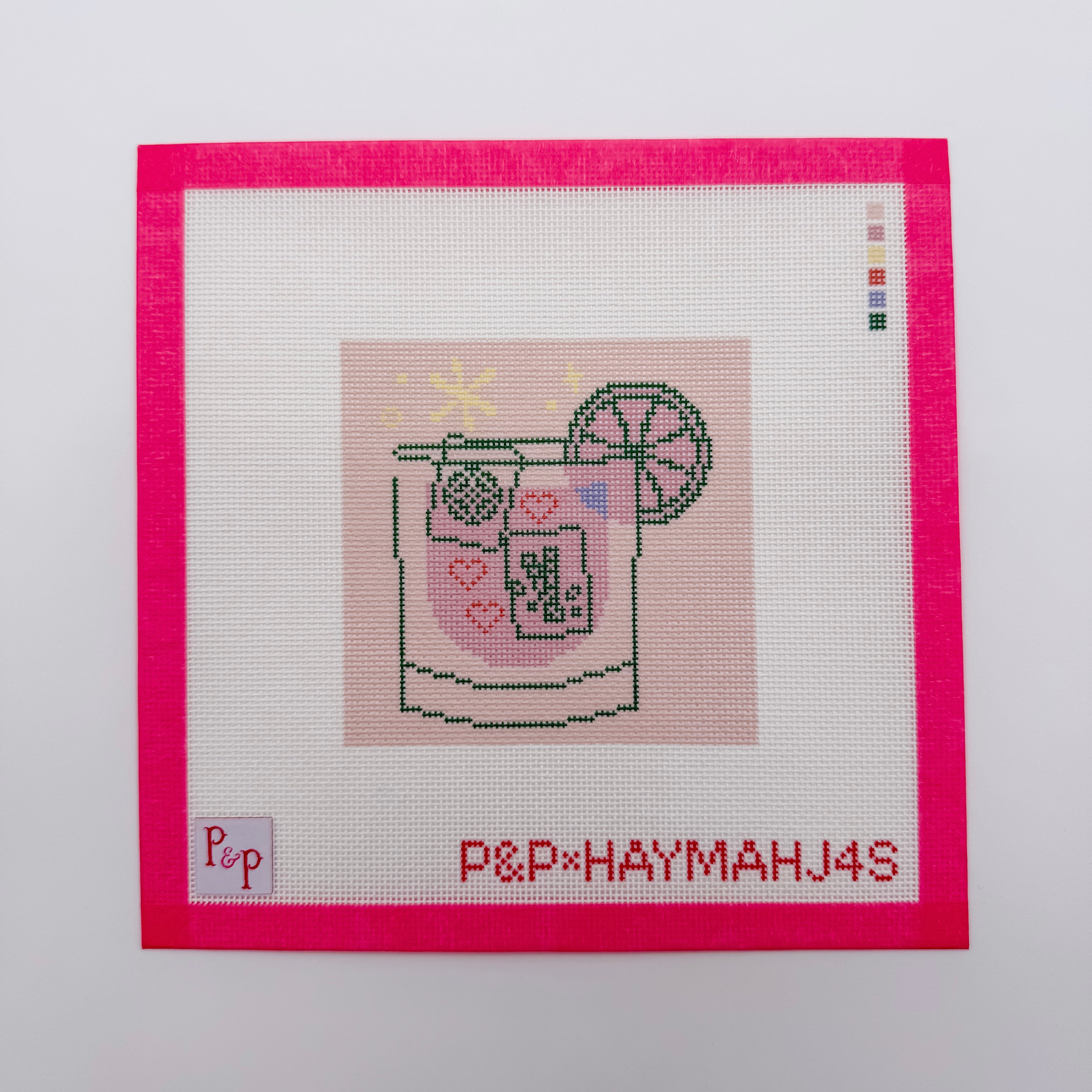 Pink Mahjong Cocktail Coaster