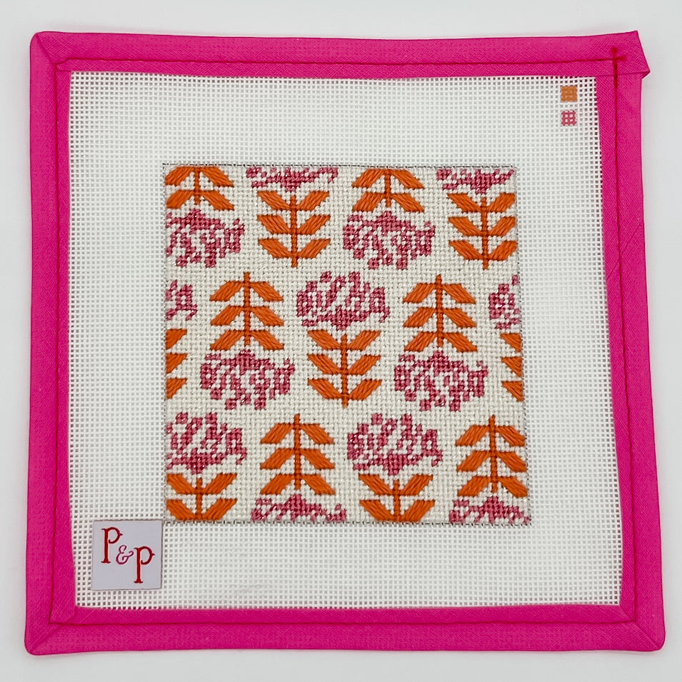 Blocked Begonia Coaster