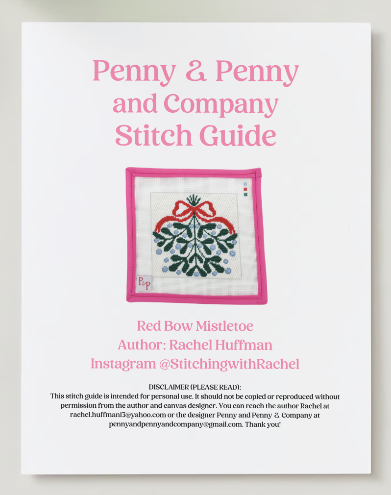 Red Bow Mistletoe Stitch Guide