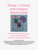 Blue Mahjong Cocktail Coaster Stitch Guide